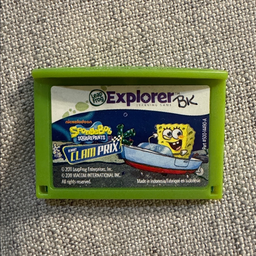 Leapster Explorer SpongeBob Clam Prix LeapPad game leapfrog